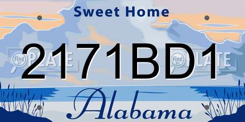 2171BD1 Alabama License Plate