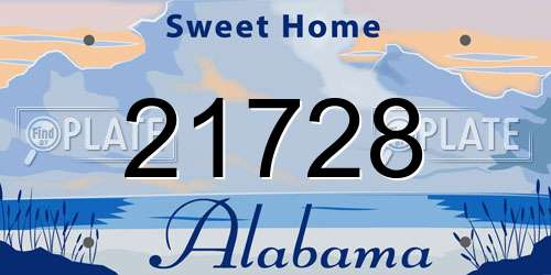 21728 Alabama License Plate