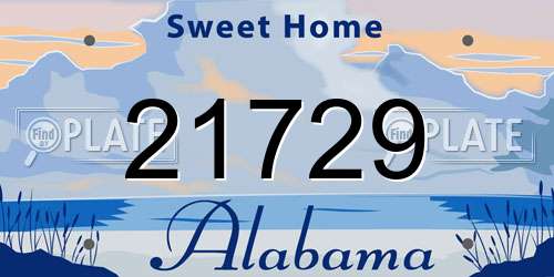 21729 Alabama License Plate