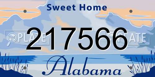 217566 Alabama License Plate