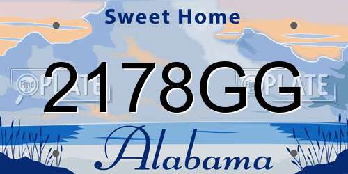 2178GG Alabama License Plate