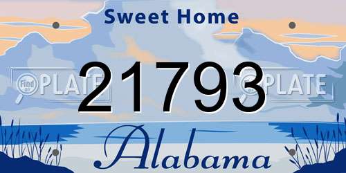 21793 Alabama License Plate