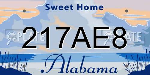 217AE8 Alabama License Plate