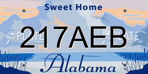 217AEB Alabama License Plate