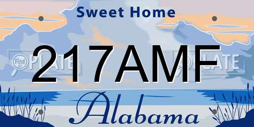 217AMF Alabama License Plate