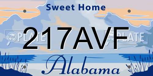 217AVF Alabama License Plate