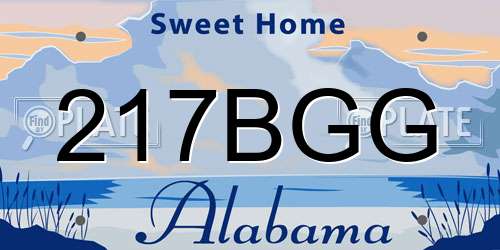 217BGG Alabama License Plate
