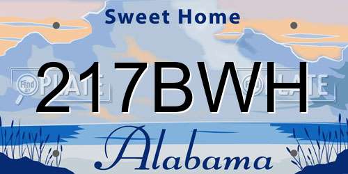 217BWH Alabama License Plate