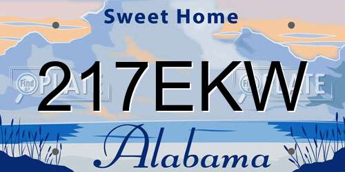 217EKW Alabama License Plate