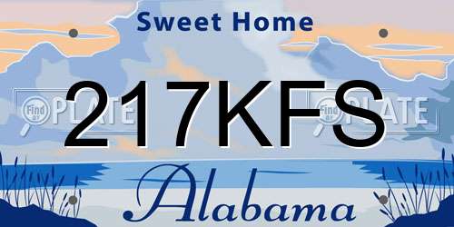 217KFS Alabama License Plate