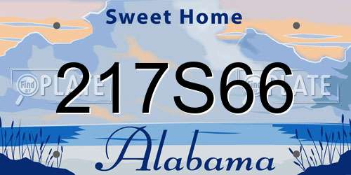 217S66 Alabama License Plate