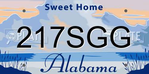 217SGG Alabama License Plate