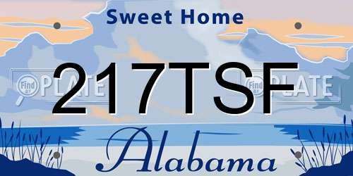 217TSF Alabama License Plate