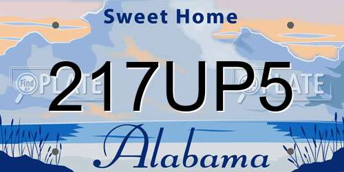 217UP5 Alabama License Plate