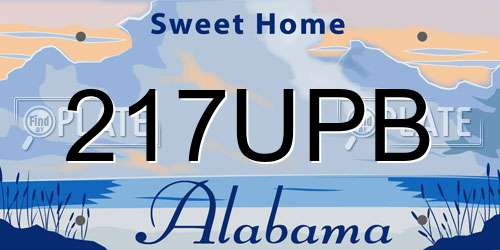 217UPB Alabama License Plate