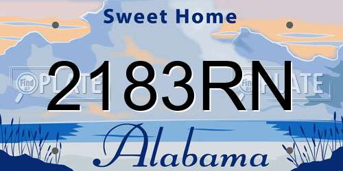2183RN Alabama License Plate