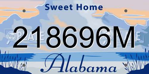 218696M Alabama License Plate