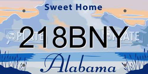 218BNY Alabama License Plate