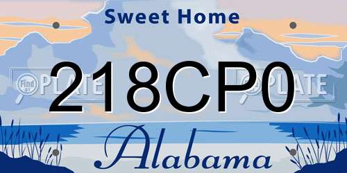 218CP0 Alabama License Plate