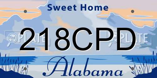 218CPD Alabama License Plate