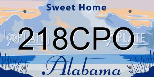 218CPO Alabama License Plate