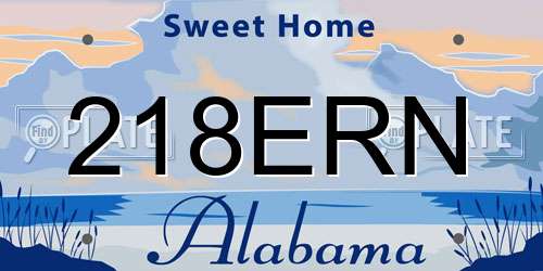 218ERN Alabama License Plate