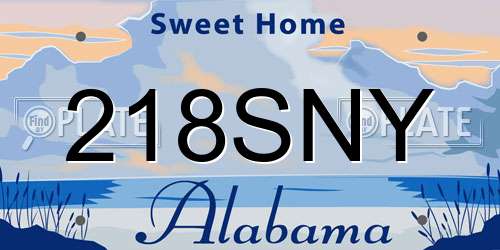 218SNY Alabama License Plate