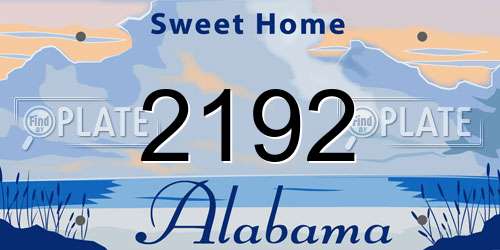 2192 Alabama License Plate