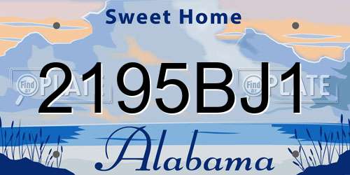 2195BJ1 Alabama License Plate
