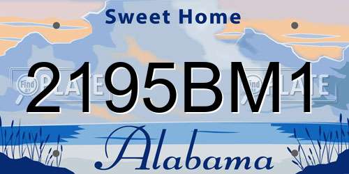 2195BM1 Alabama License Plate