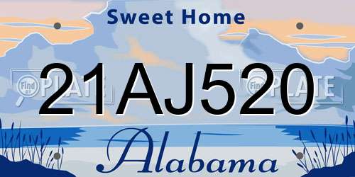 21AJ520 Alabama License Plate