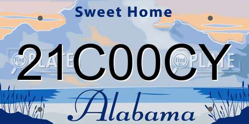 21C00CY Alabama License Plate