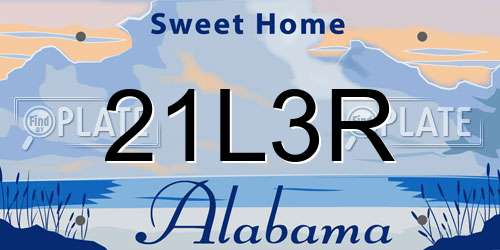 21L3R Alabama License Plate