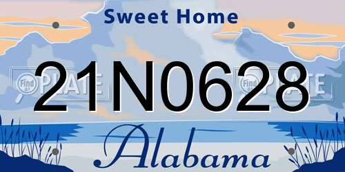 21N0628 Alabama License Plate