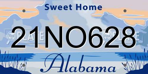 21NO628 Alabama License Plate