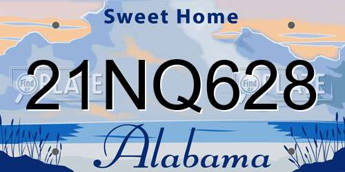 21NQ628 Alabama License Plate