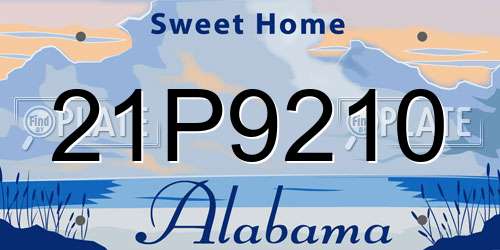 21P9210 Alabama License Plate