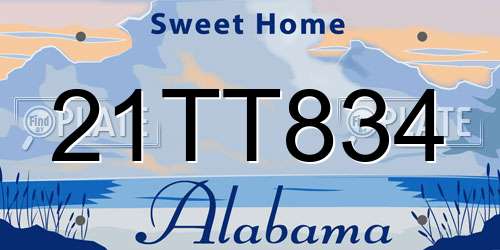 21TT834 Alabama License Plate