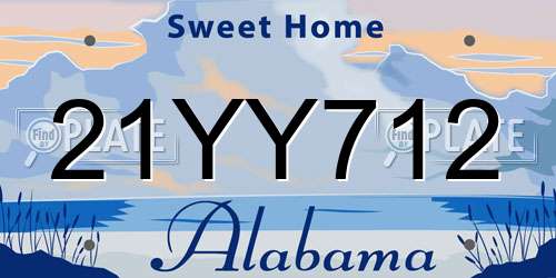 21YY712 Alabama License Plate