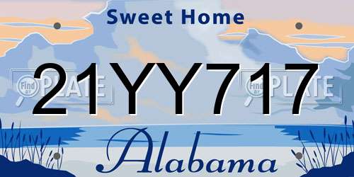 21YY717 Alabama License Plate
