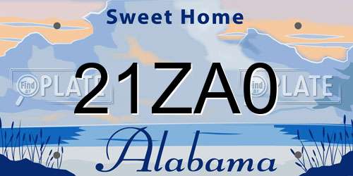 21ZA0 Alabama License Plate