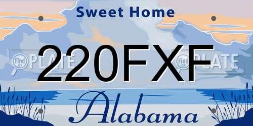 220FXF Alabama License Plate