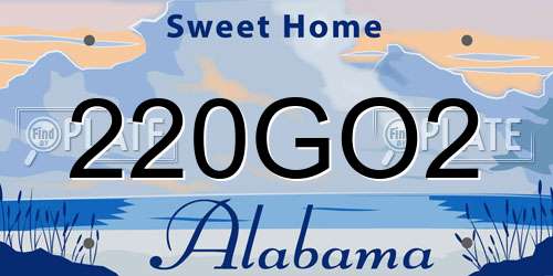 220GO2 Alabama License Plate