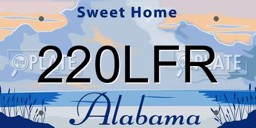 220LFR Alabama License Plate