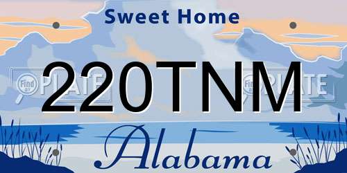 220TNM Alabama License Plate