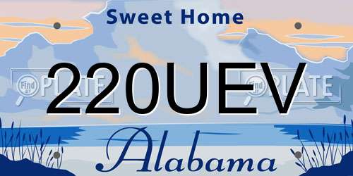 220UEV Alabama License Plate
