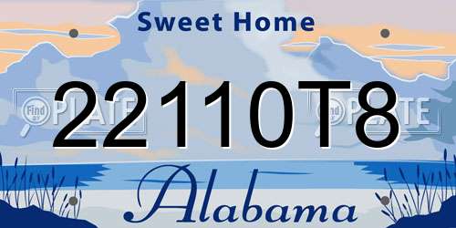 22110T8 Alabama License Plate