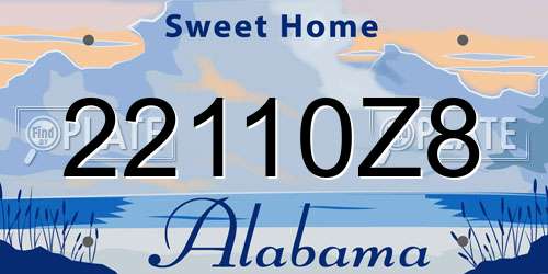 22110Z8 Alabama License Plate