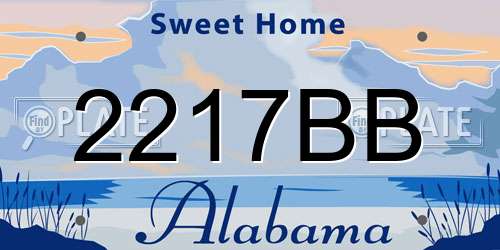 2217BB Alabama License Plate