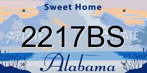 2217BS Alabama License Plate